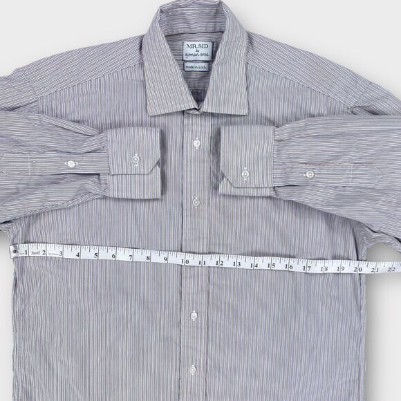 Gitman Bros Mr Sid Dress Shirt Mens 15 - 34 Striped Button Up Spread Made in USA - Picture 9 of 11